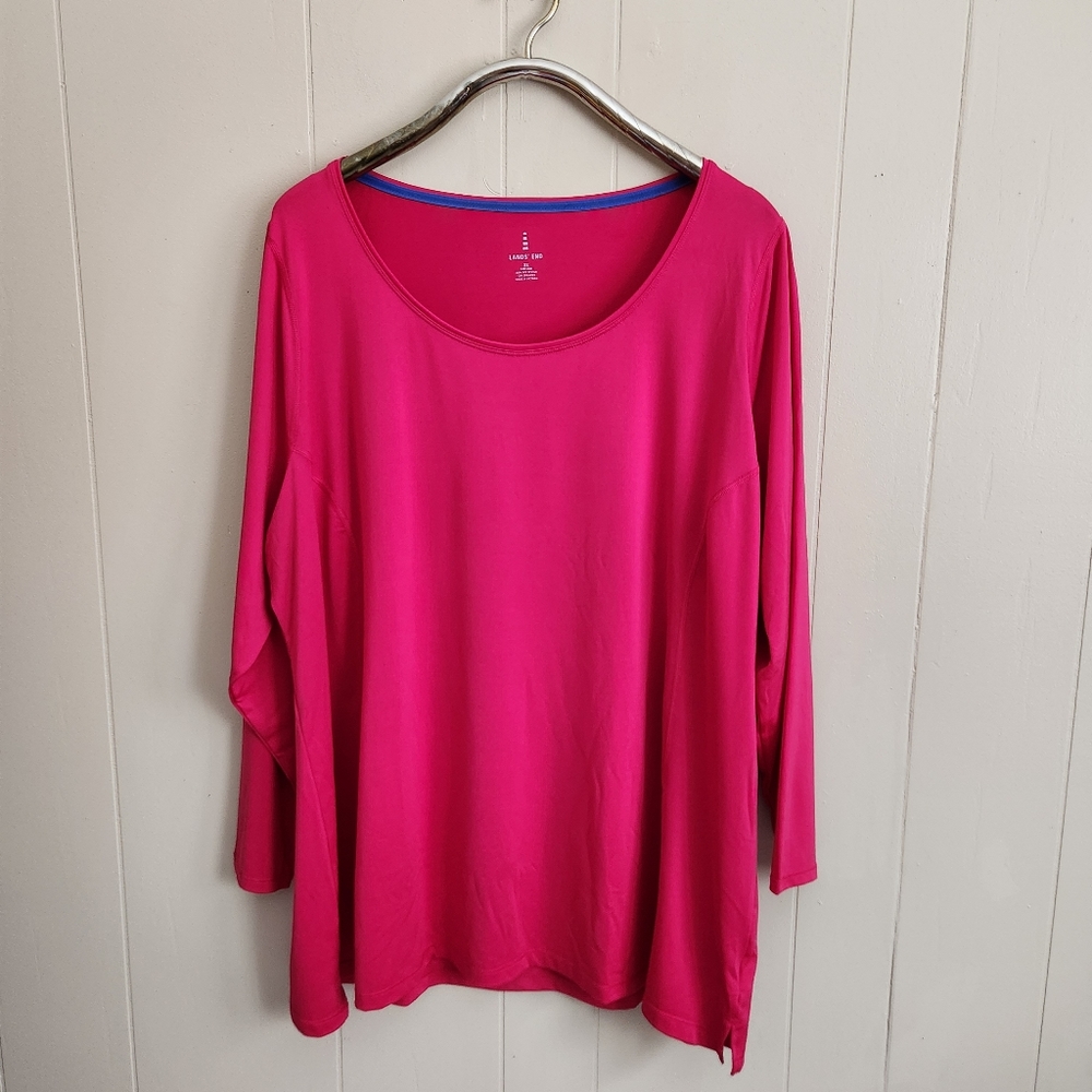 3/15 Lands' End t-shirt shirt moisture wicking dri-fit long sleeve 3X 24W 26W